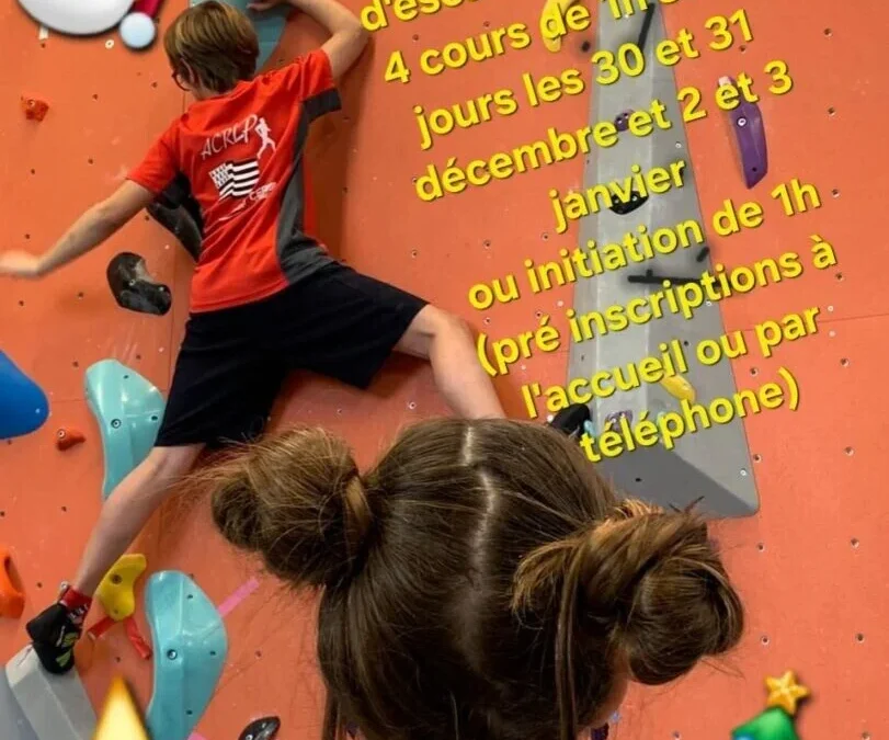 Stage d&rsquo;escalade pendant les Vacances de Noël à Wallness Pontivy