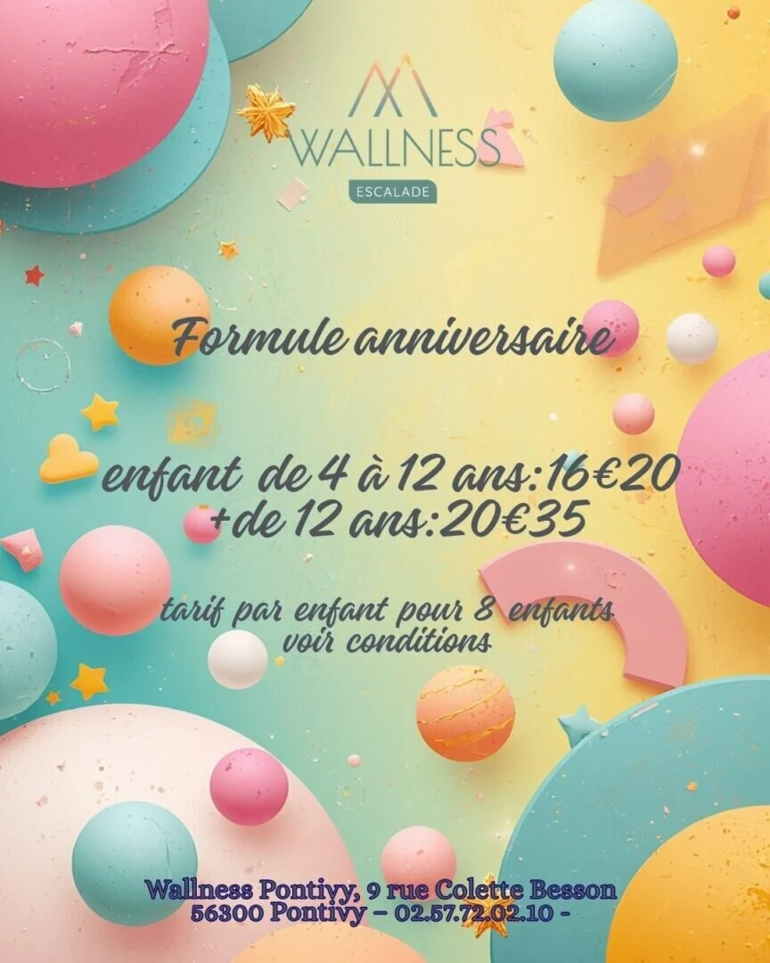 Visuel Anniversaire a Wallness Pontivy recto Instagram Visuel Anniversaire a Wallness Pontivy recto Instagram