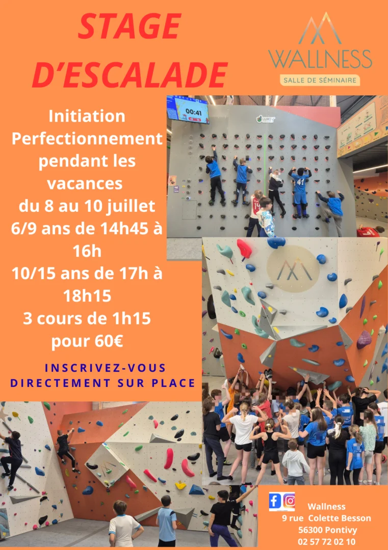 Visuel stage ete 2026 Wallness Pontivy