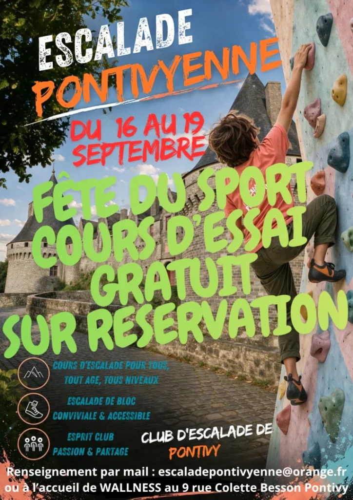 Visuel la fete du sport par le Club Escalade Pontivyenne pour les actualites sur le site